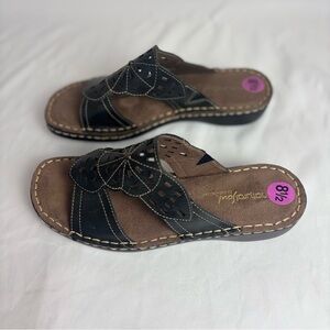 NWOT‎ Natural Soul By Naturalizer Black  Sandals Women’s Size 8.5 Comfort Aztec